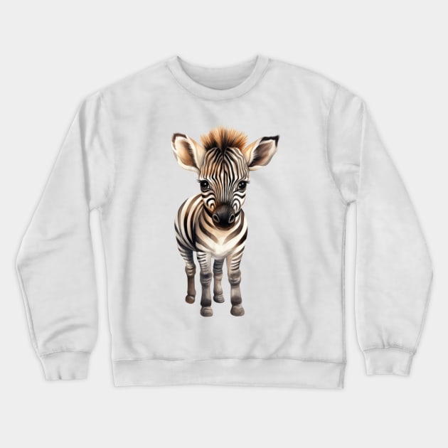 Baby Zebra Crewneck Sweatshirt by Chromatic Fusion Studio